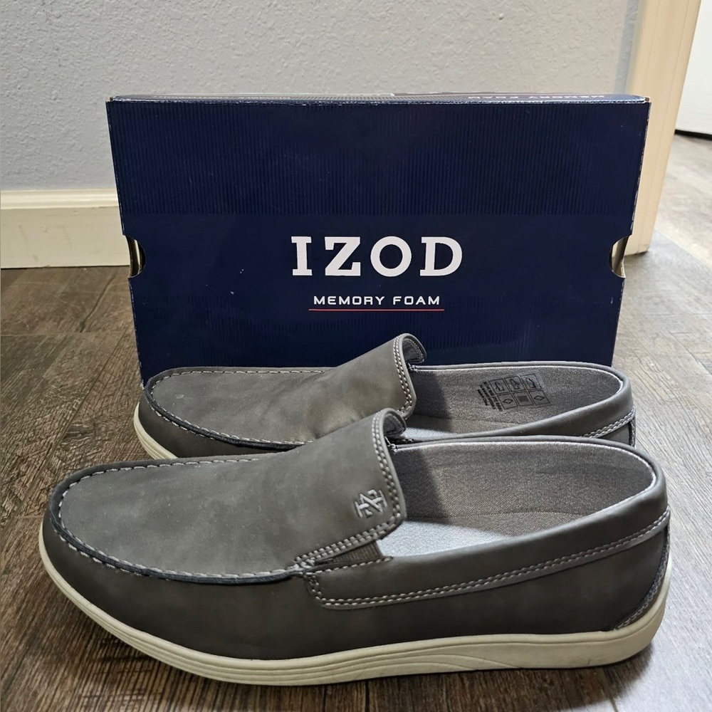 Izod Men's Charcoal Slip-On Loafers Seapoint Memory Foam Slip On Loafers